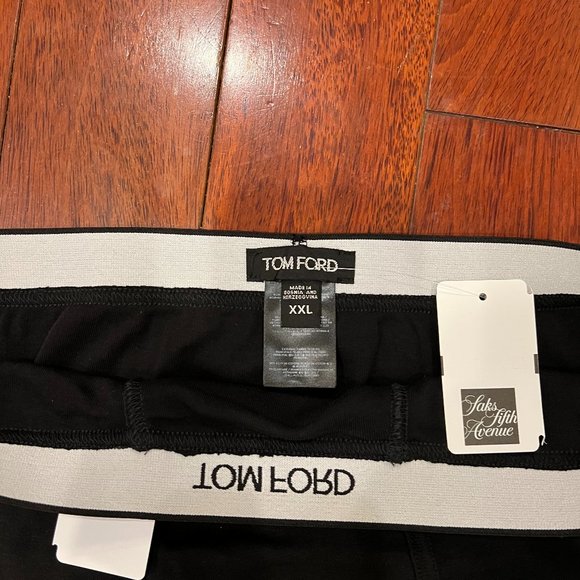 Tom Ford 2-Pack Black Stretch-Cotton Logo Briefs Sz XXL - US 38-40 - Picture 4 of 6